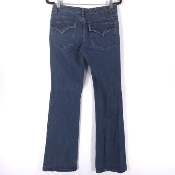 Harley Davidson Semi Flare Straight Mid Rise Jeans Size 8 Long - Picture 2 of 14